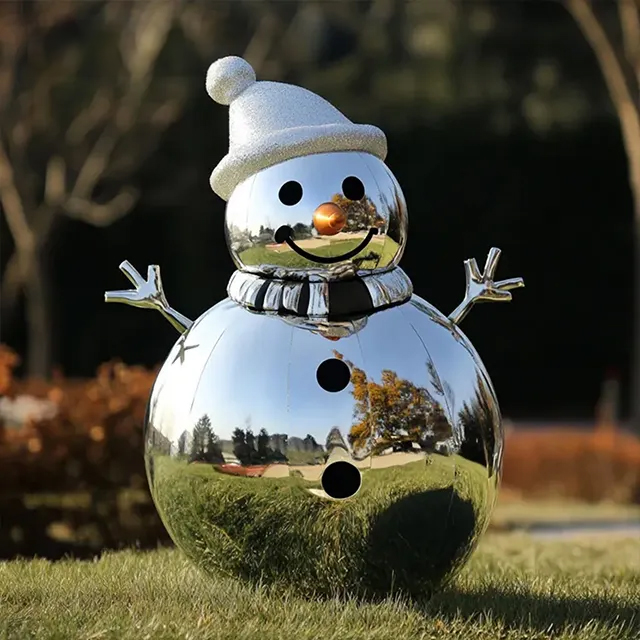 stainless steel Snowman Garden Statue