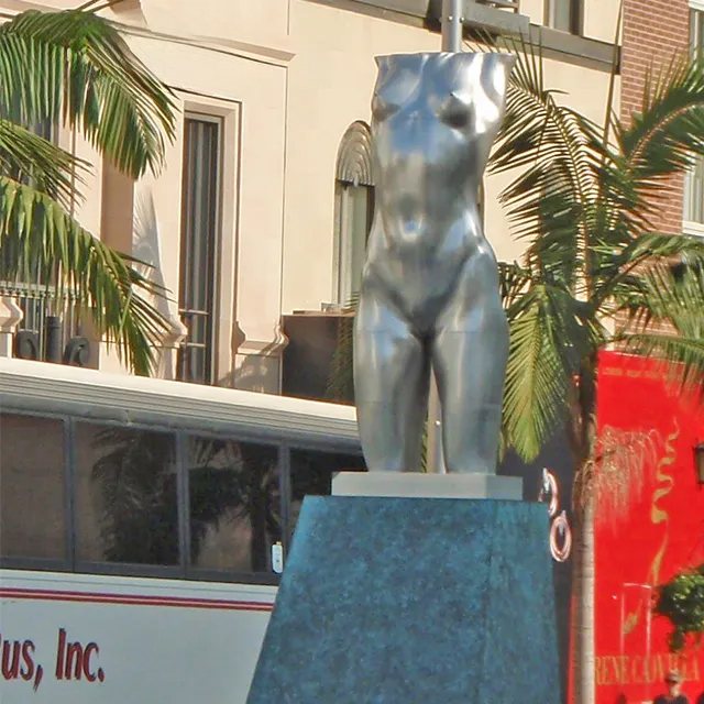 stainless steel Woman Torso Statue with feminine curves