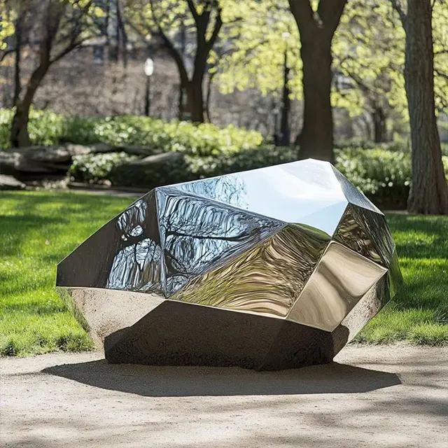 stainless steel absract Metal Rock Sculpture