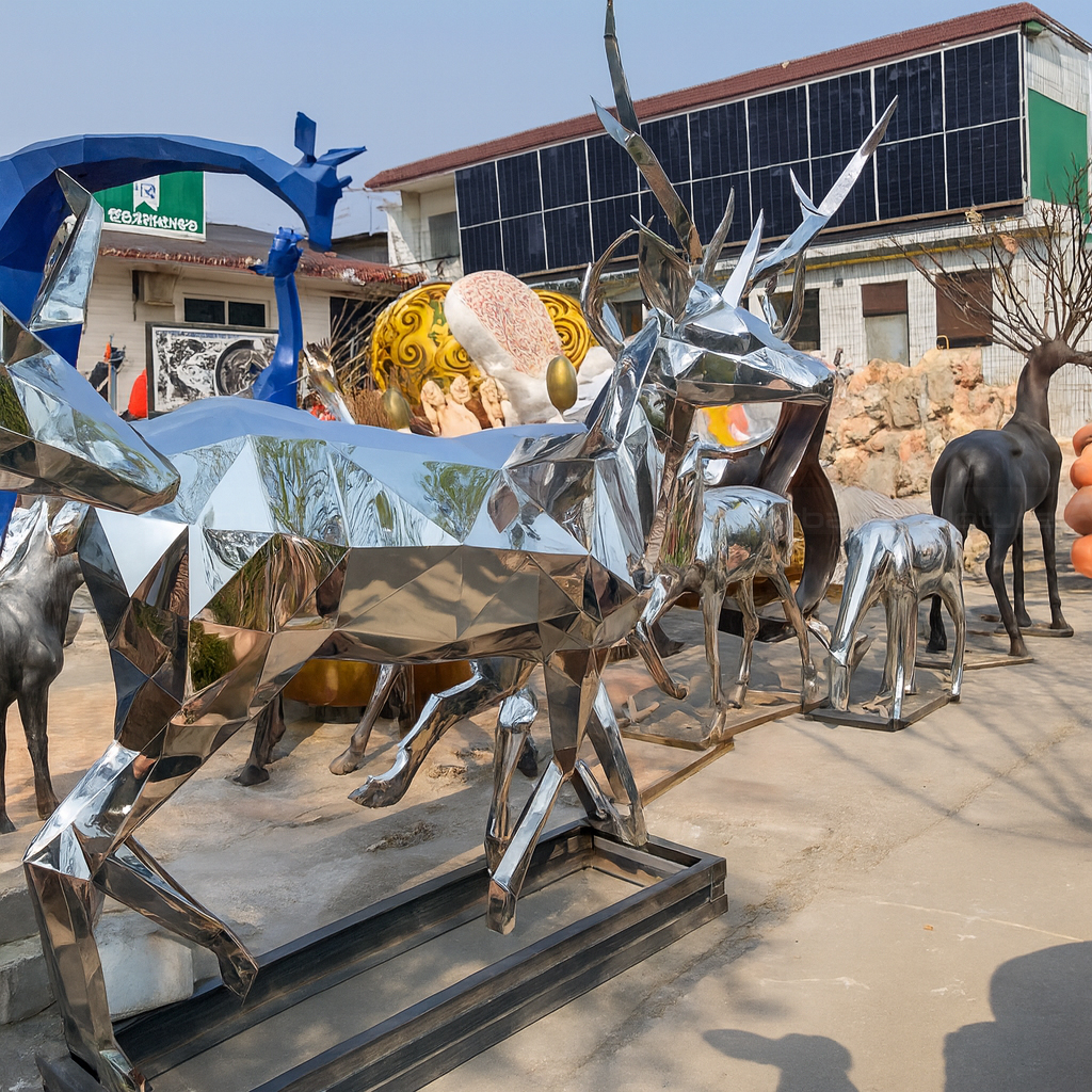 stainless steel deer statue in various styles