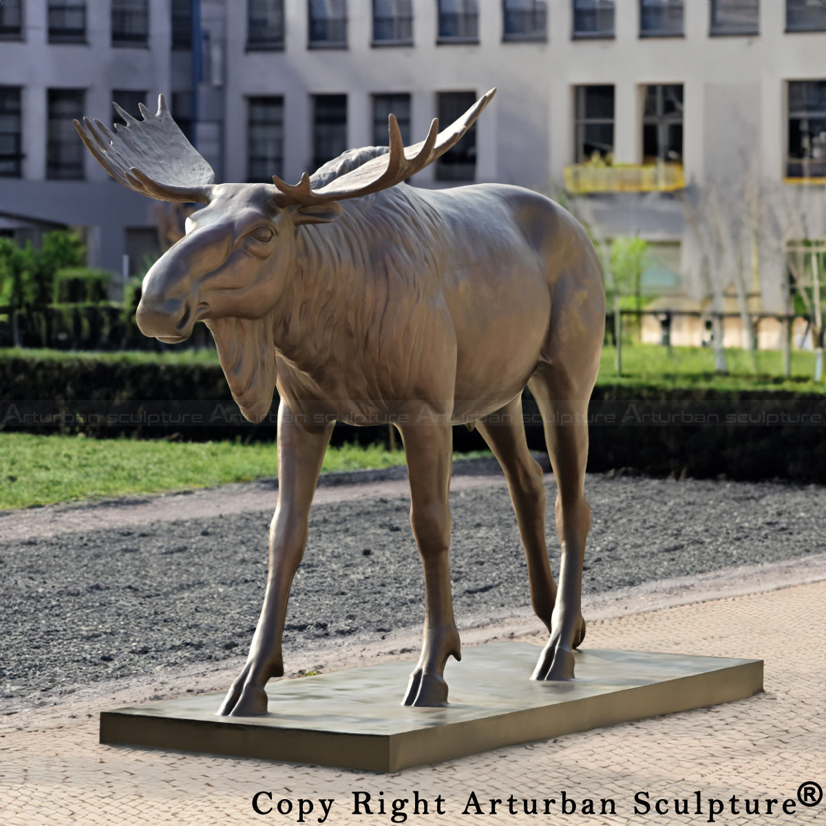 2-Realistic Large Moose bronze Statue Outdoor