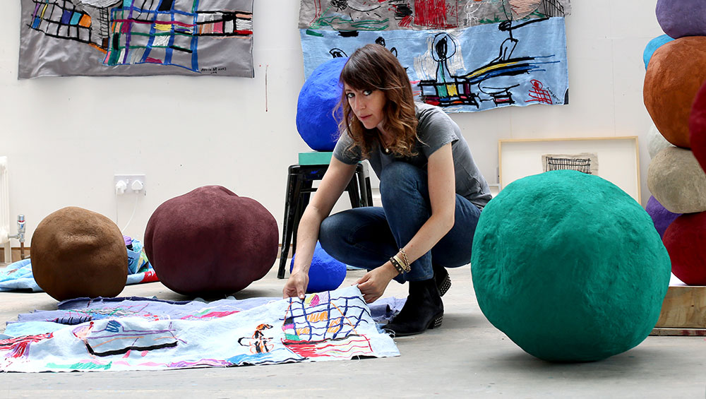 Annie Morris in her studio