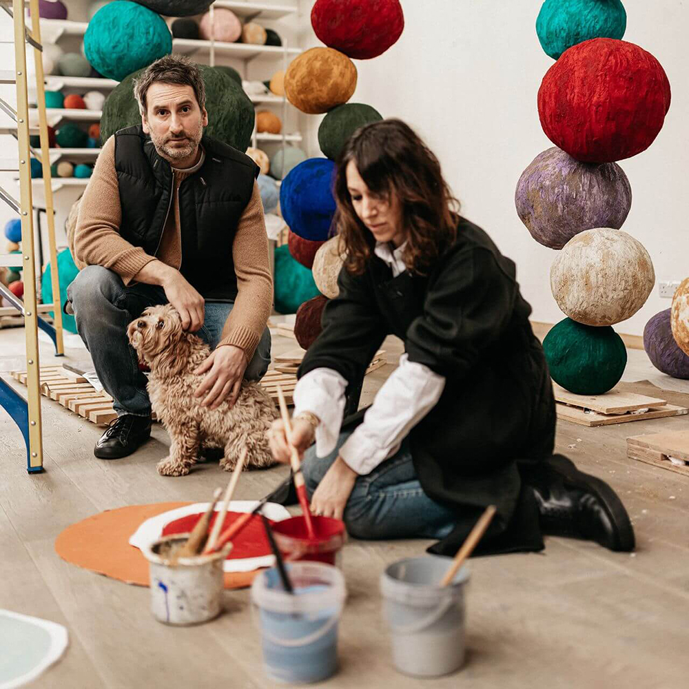 Annie Morris with her husband Idris Khan