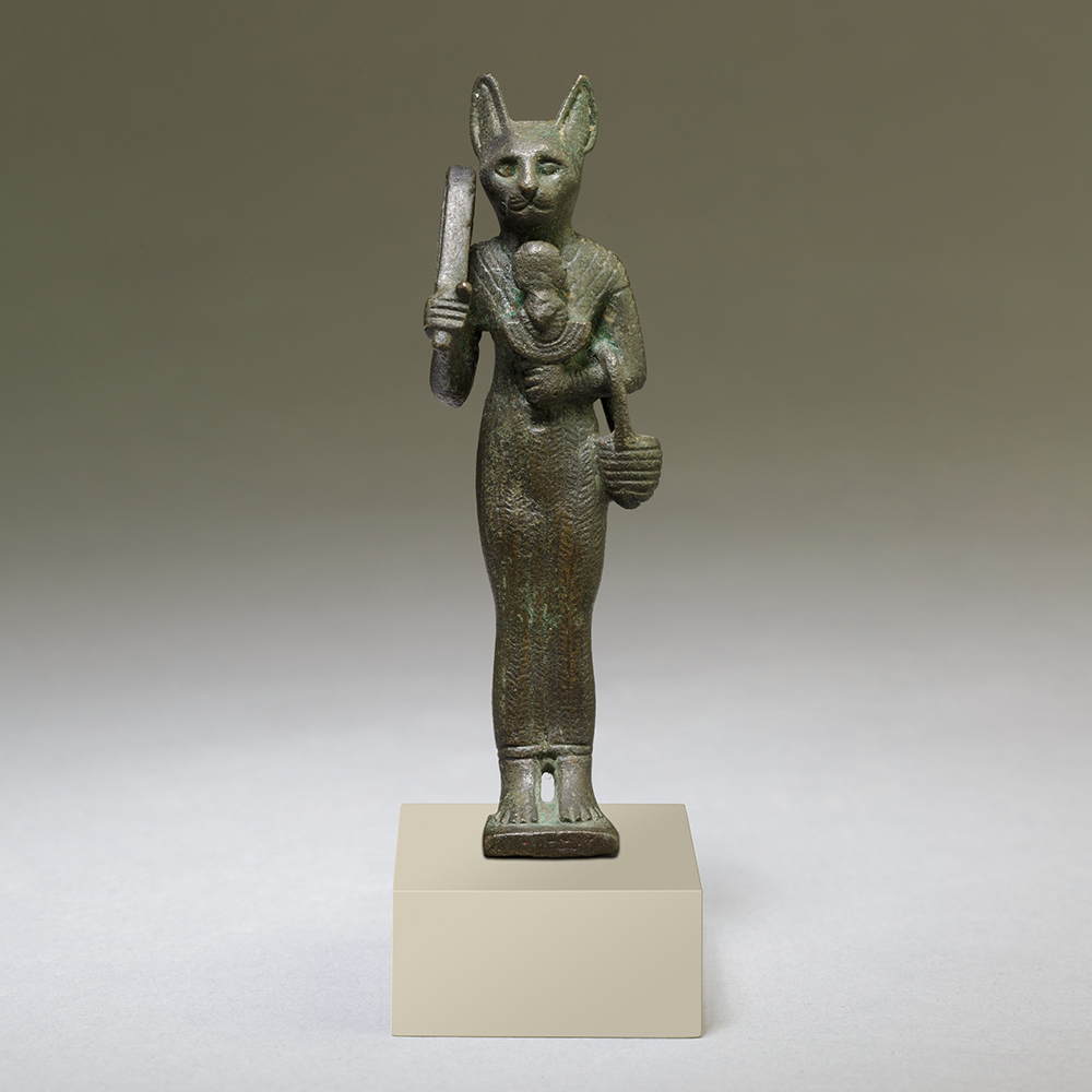 Bastet Egyptian Goddess Statue showing cat-headed goddess