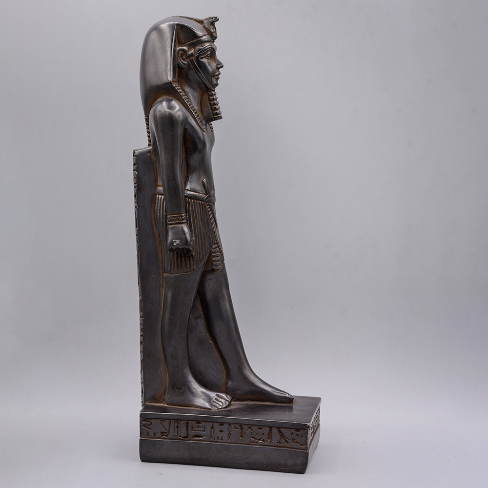 Bronze Egyptian Statue of King Khafre side angle