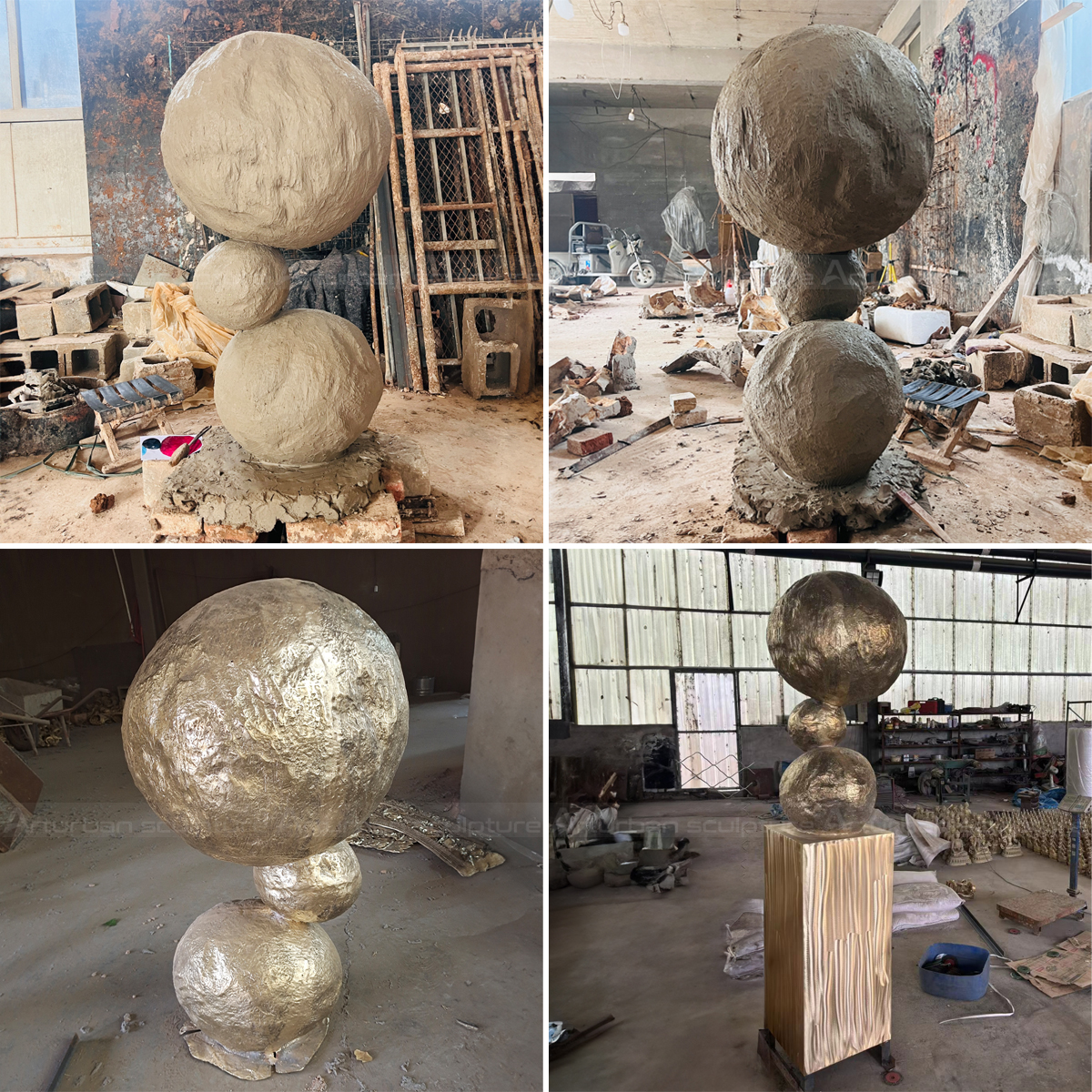 Bronze casting and production stages of Annie Morris Stack Sculptur