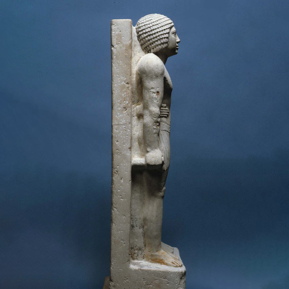 Marble Egyptian Couple Statue, standing male figure