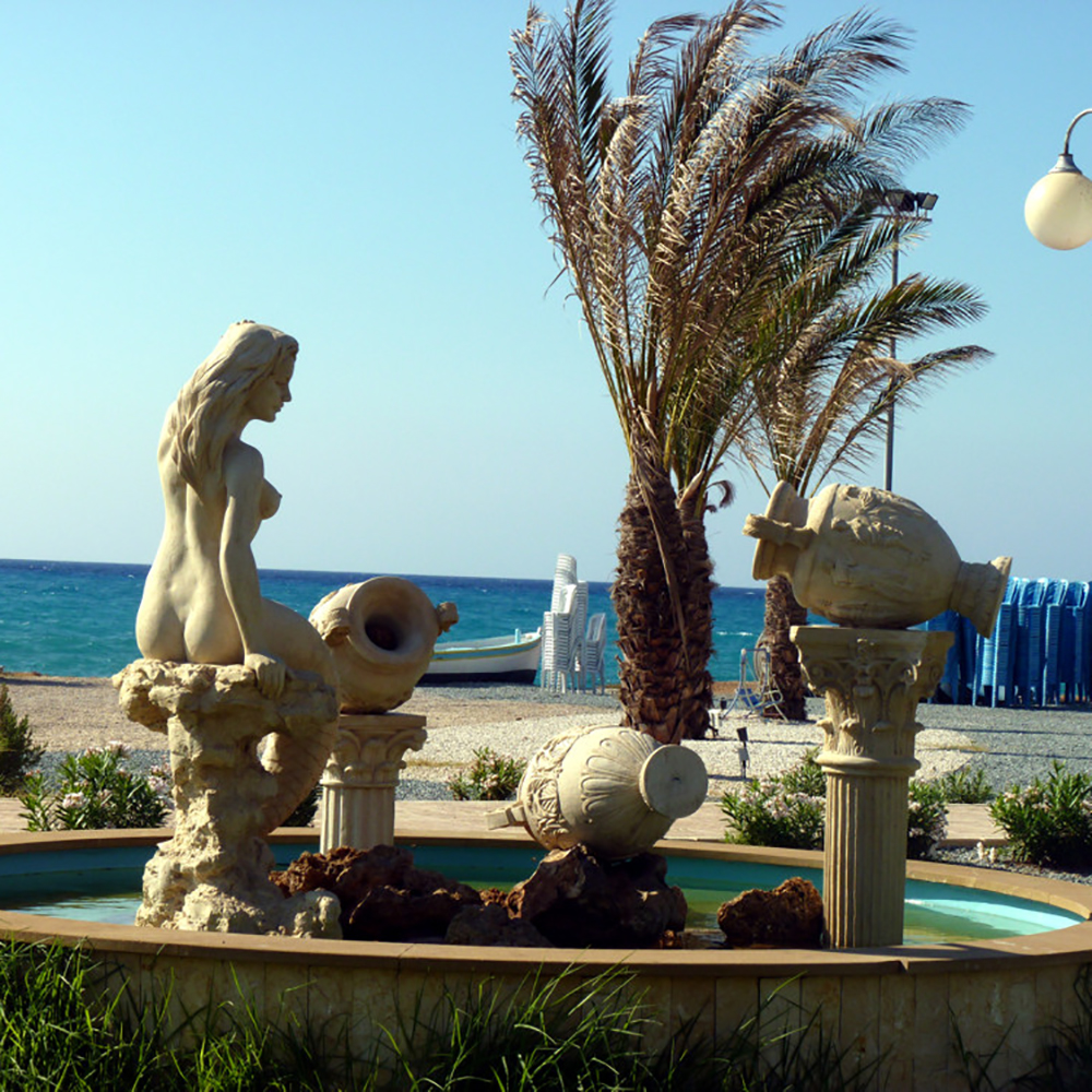 Mermaid Statue and Amphora Fountain