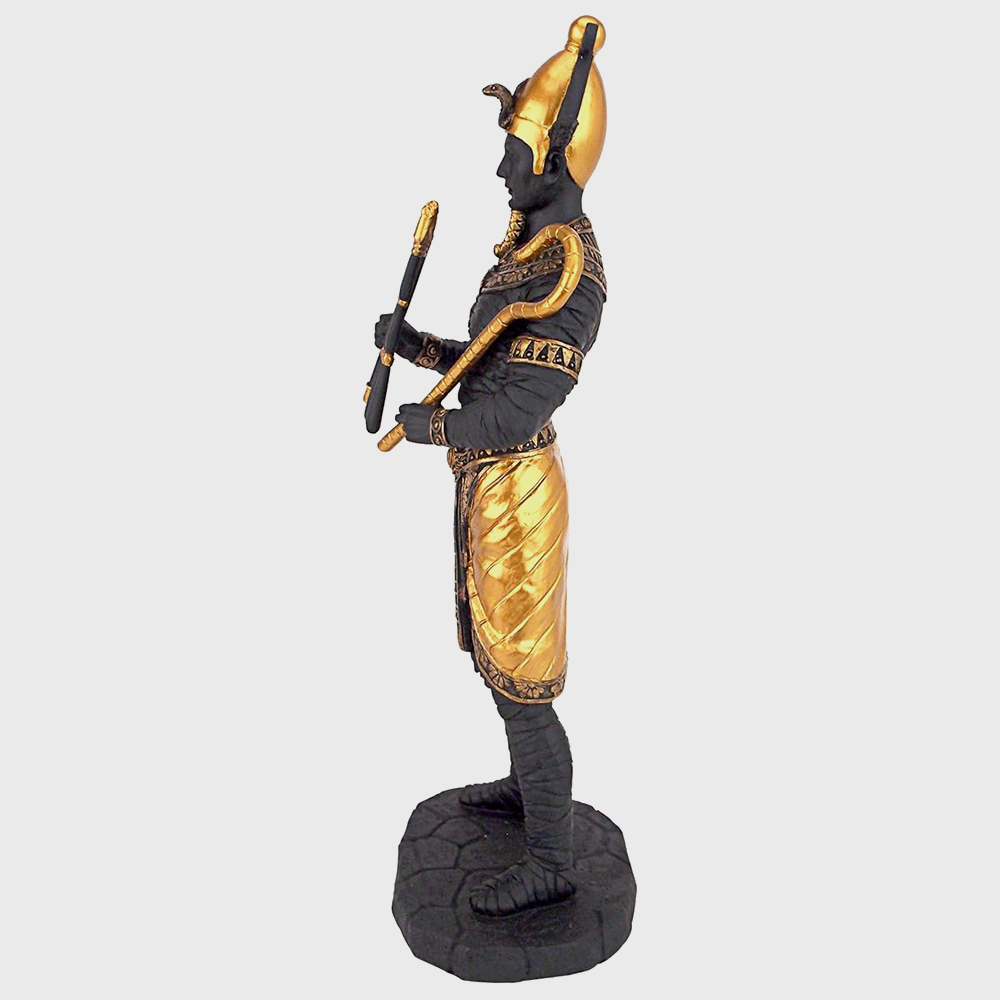 Osiris Sculpture in black and gold fiberglass design