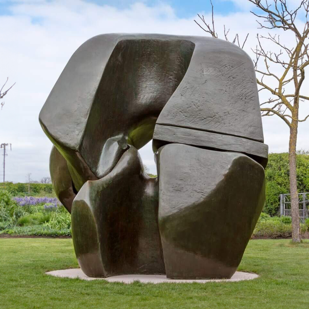Outdoor Henry Moore Locking Piece bronze sculpture