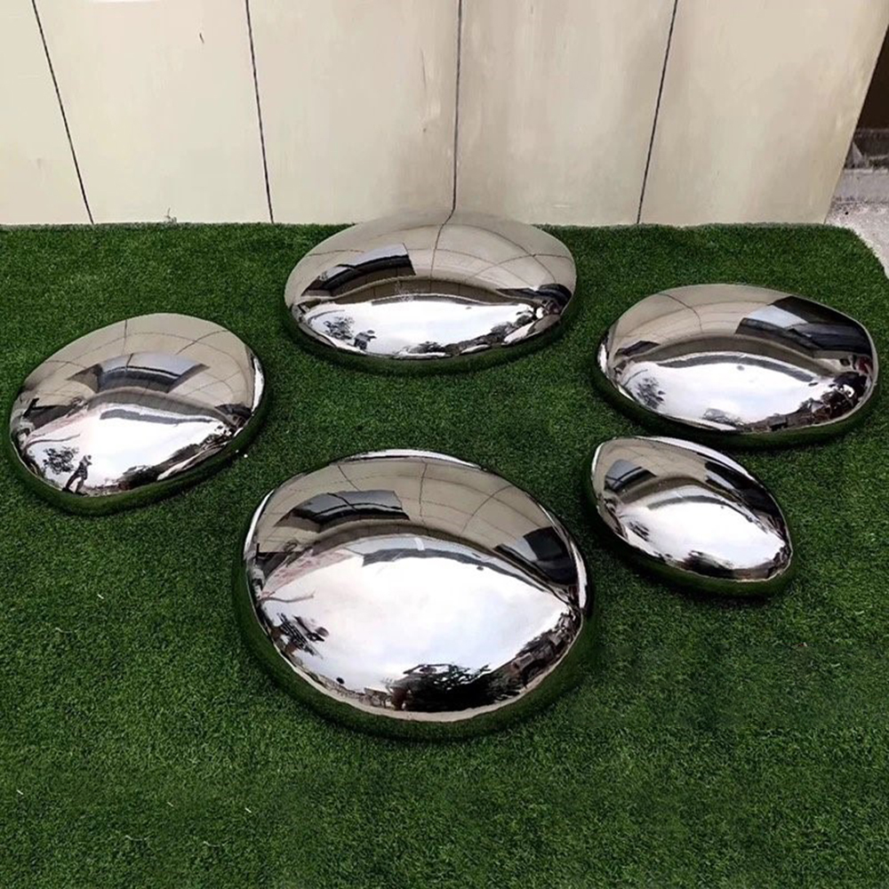Polished Stainless Steel Pebble Stone Sculpture Outdoor modern design