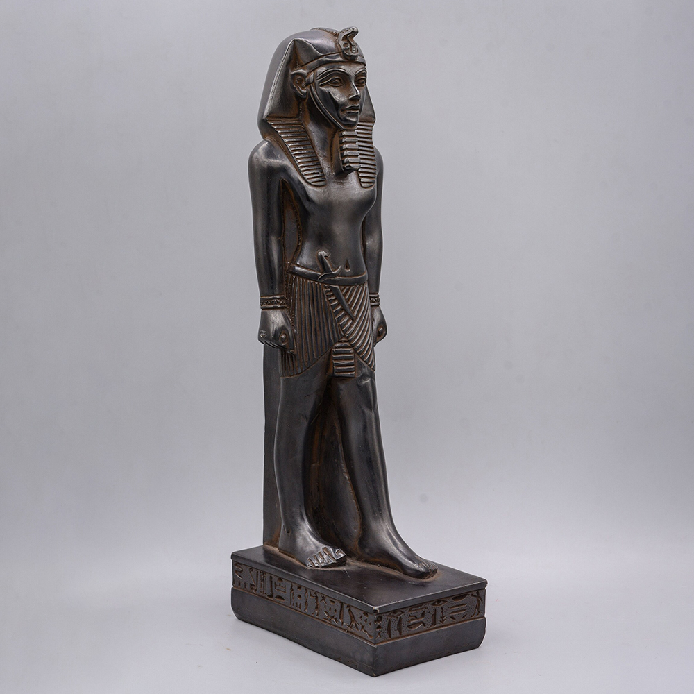 Statue of King Khafre bronze full figure with hieroglyph base