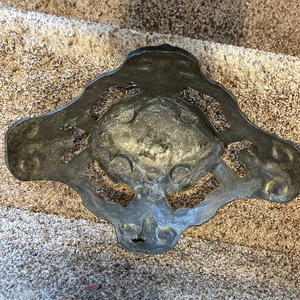 Top view of ornate bronze Metal Jardiniere Planter