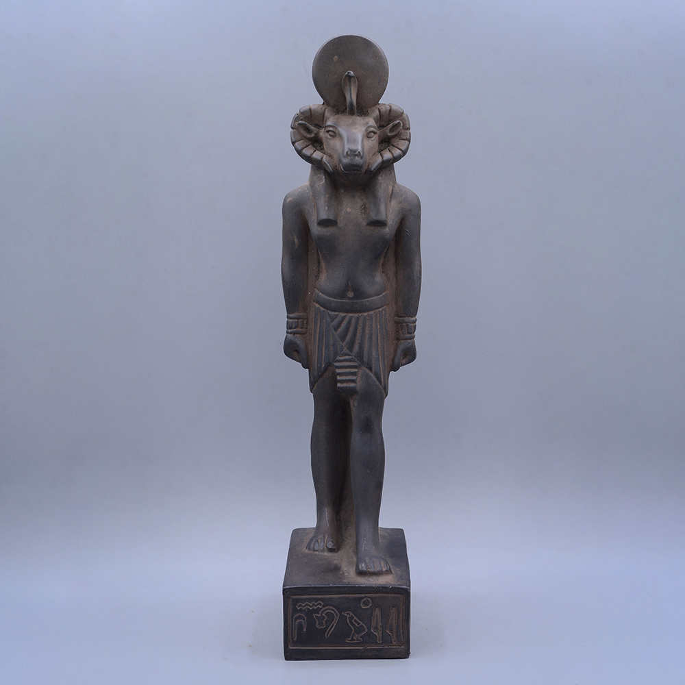 bronze Ancient Egyptian God Khnum Statue