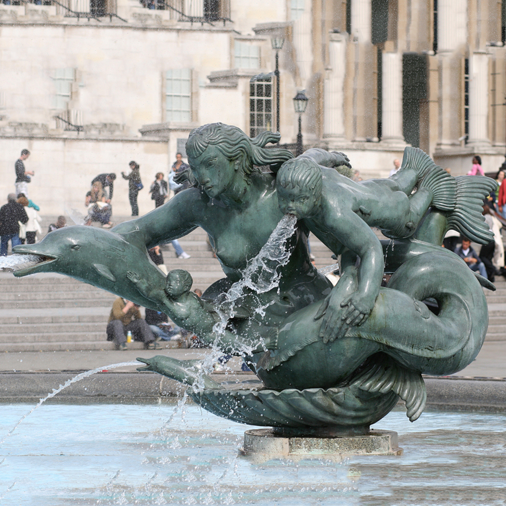 bronze Mermaid fountains, Trafalgar Square (2)