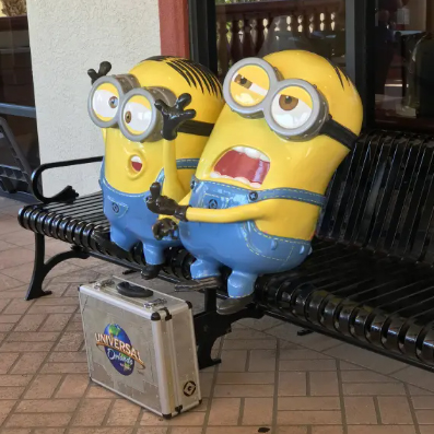 fiberglass Despicable Me Statue depicts 2 minions