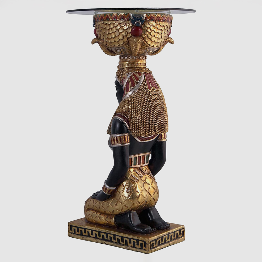 fiberglass Egyptian Kneeling Statue with golden attire