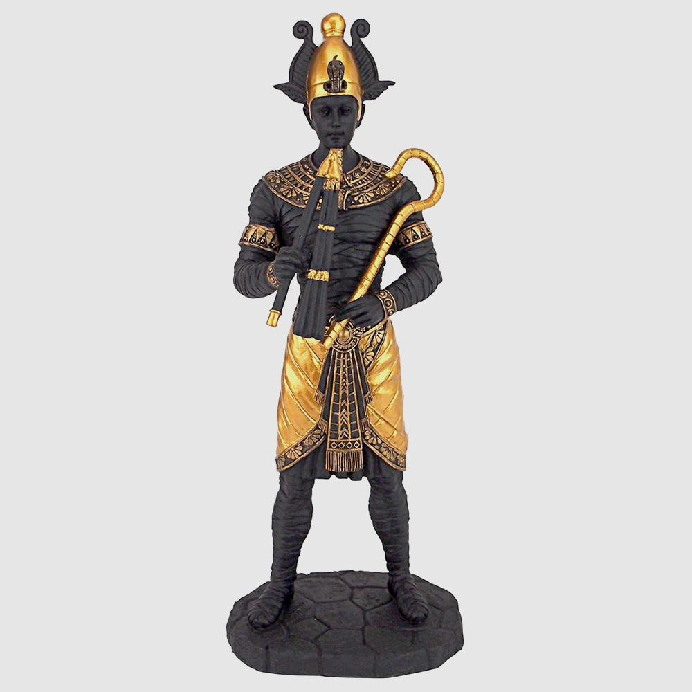 fiberglass Osiris Sculpture holding Crook and Flail