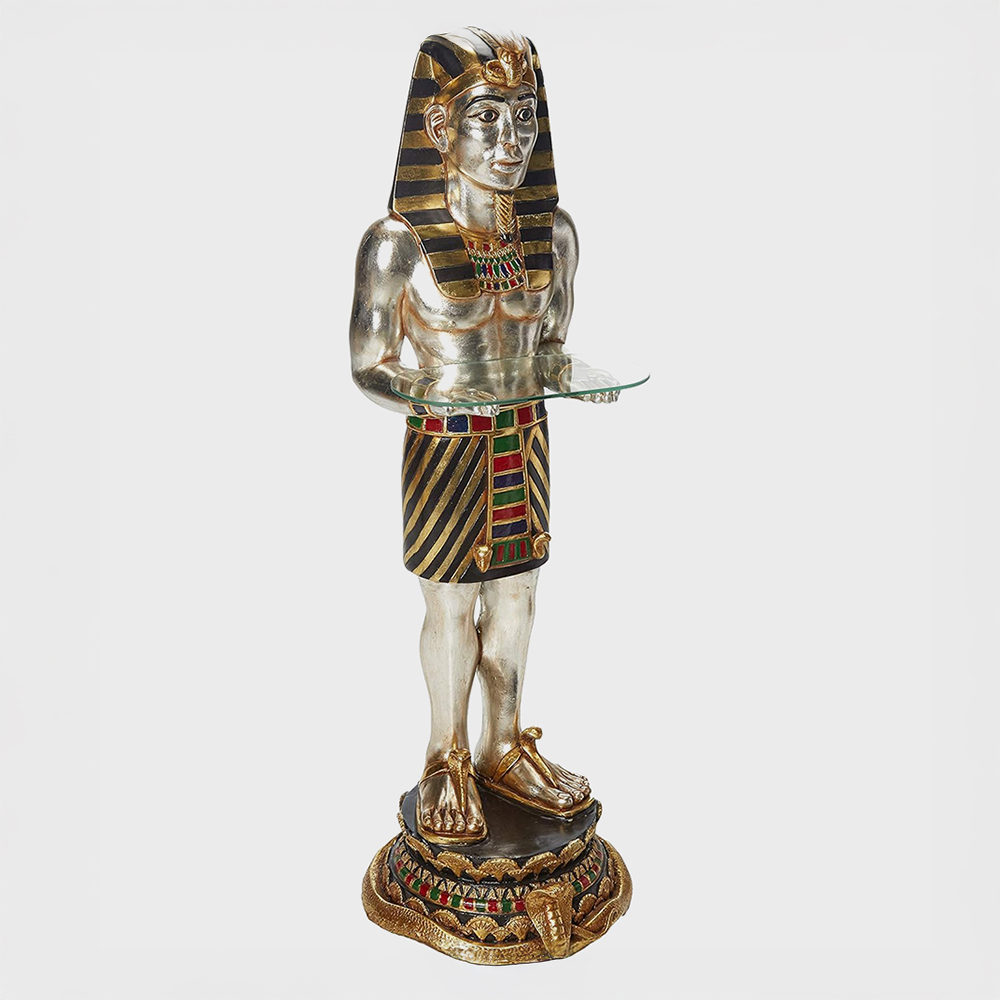 fiberglass Pharaoh's Servant Statue with glass tray
