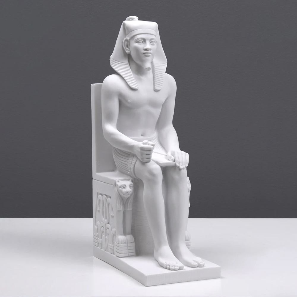 marble Pharaoh Khafre Statue seated on throne