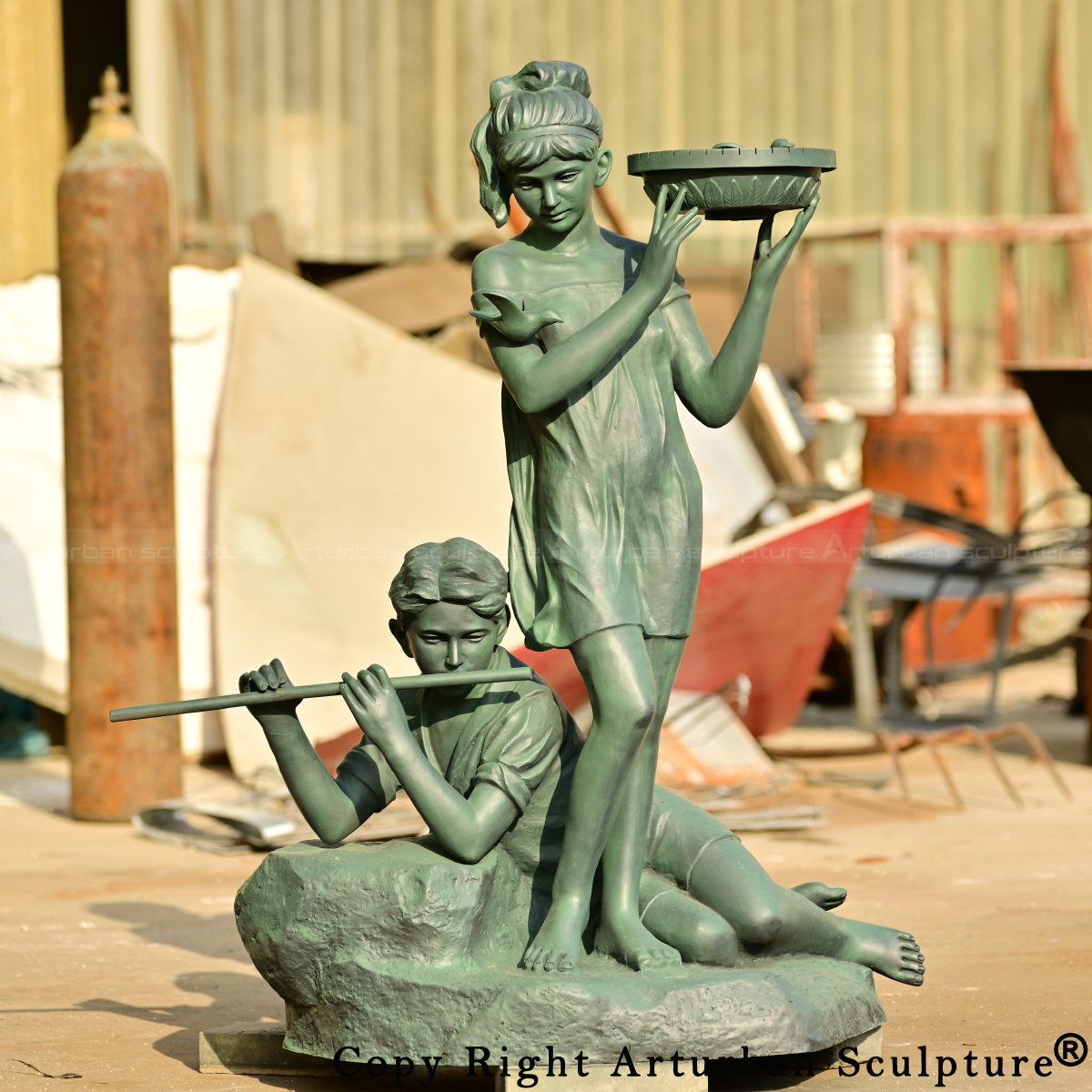 0-Bronze Burnett Memorial Fountain garden sculpture