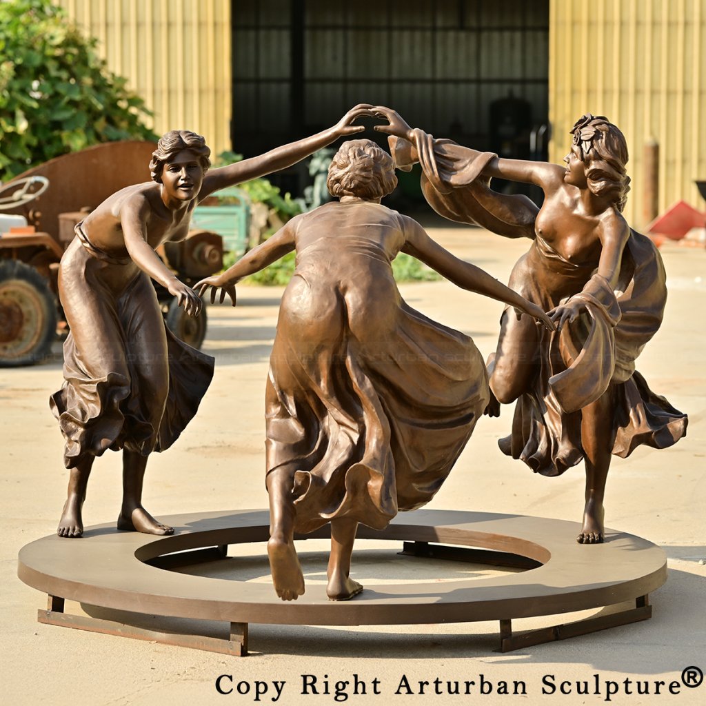 2-Outdoor bronze Three Ladies Statue