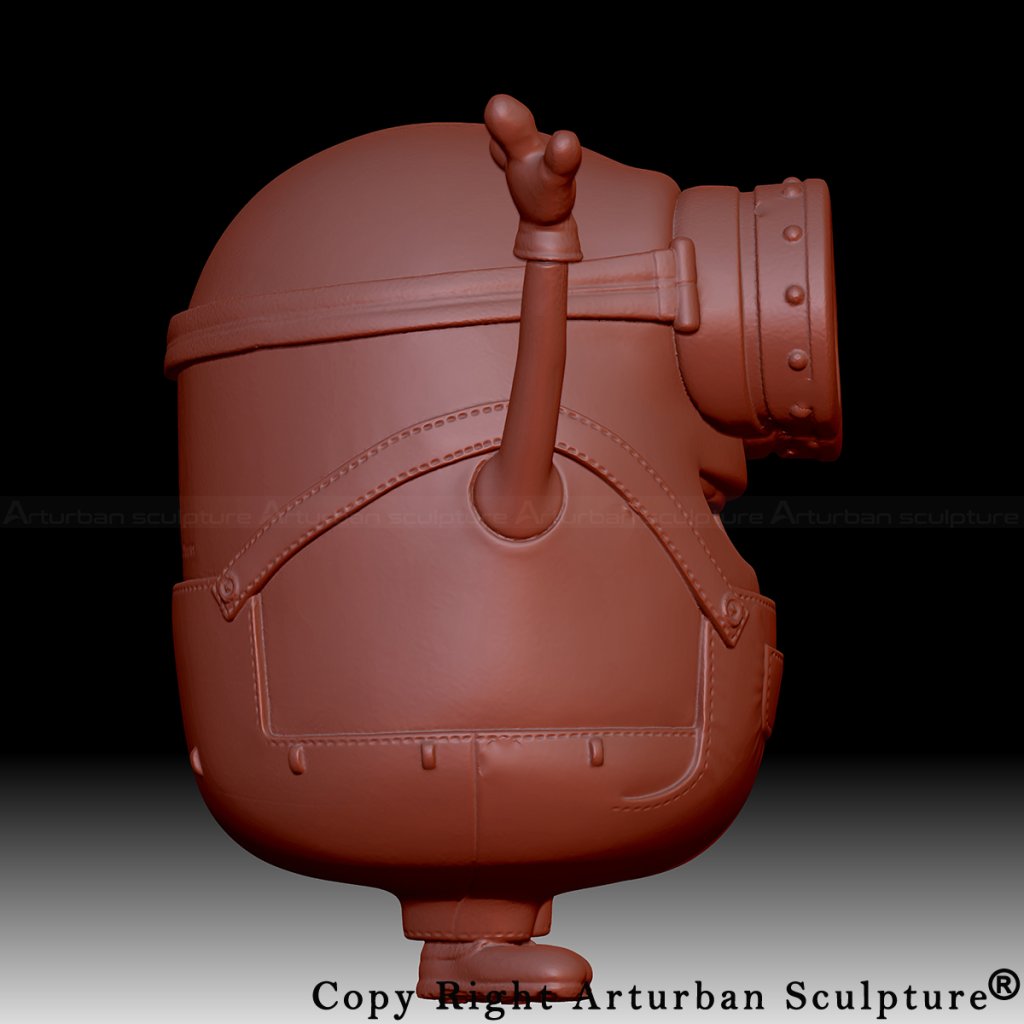 3-3D Minion Bob Sculpture design side view