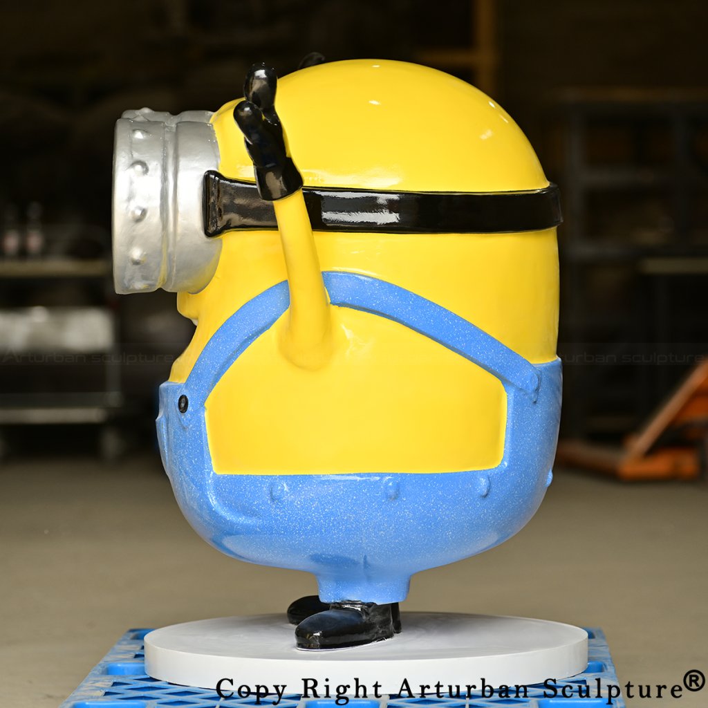 7-Side view of the Minion Bob Sculpture made of fiberglass