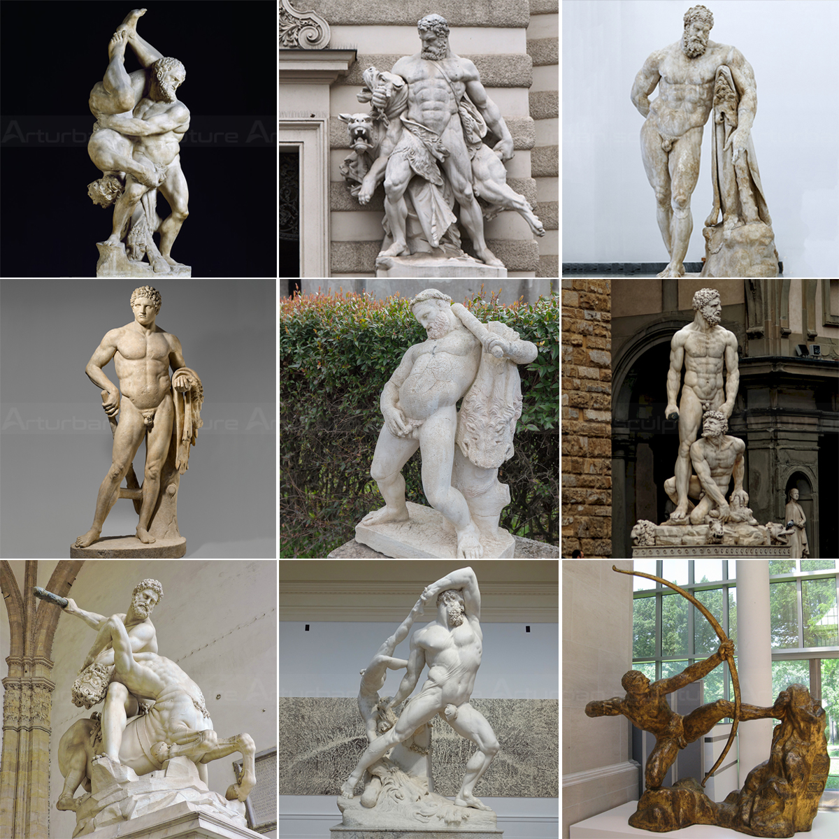 9 Greek Statues of Hercules
