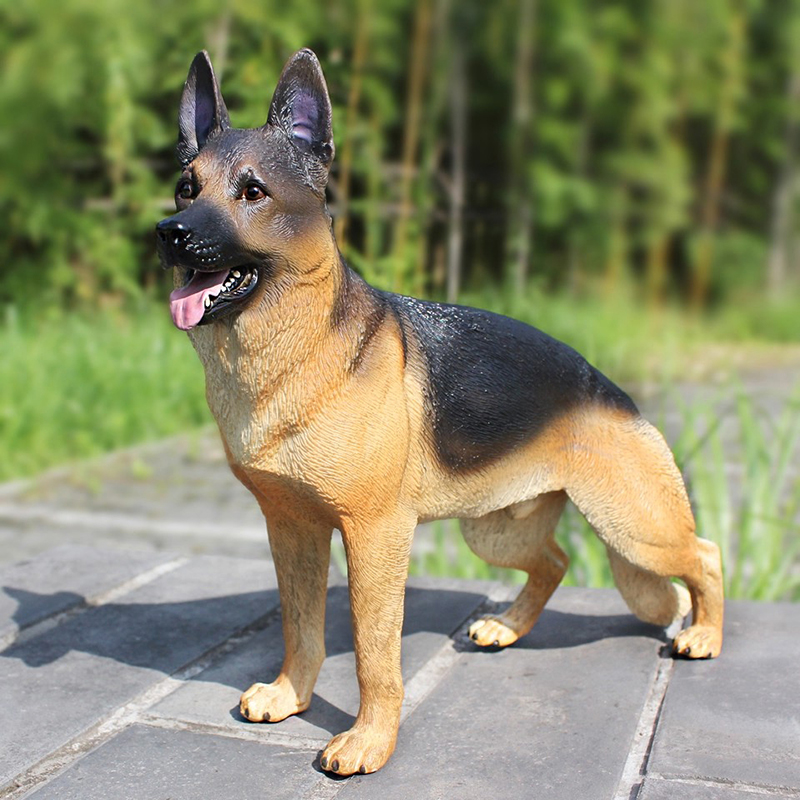 Alert German Shepherd Dog lawn Statues standing for Front Porch