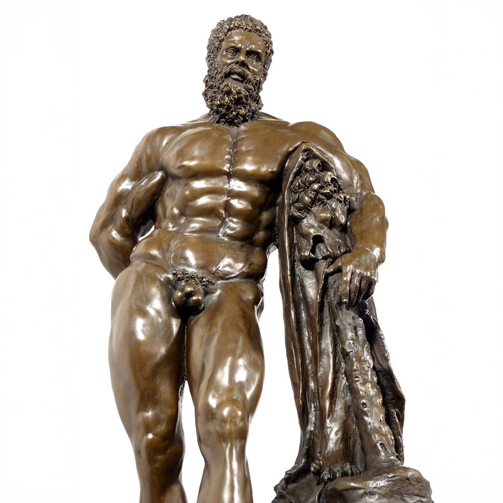 Ancient Statue of Hercules bronze detail