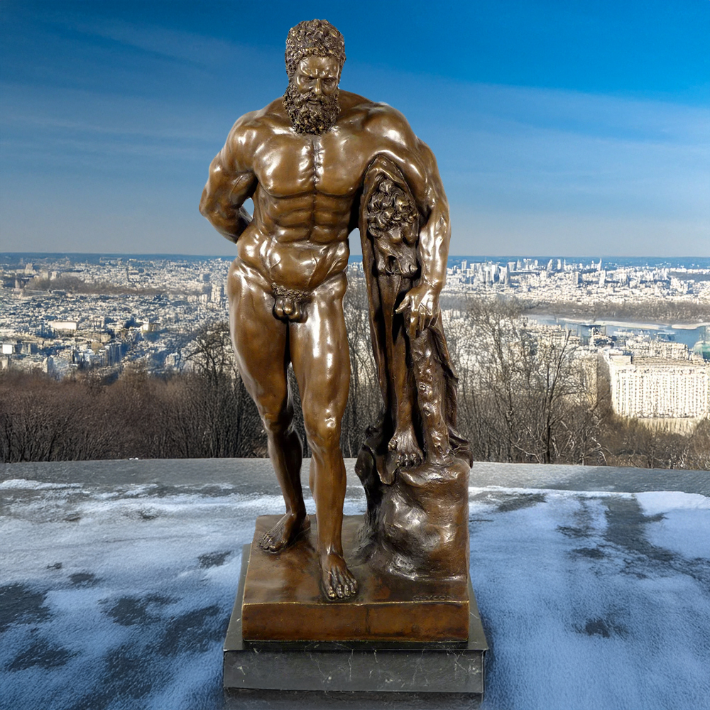 Ancient Statue of Hercules bronze outdoor