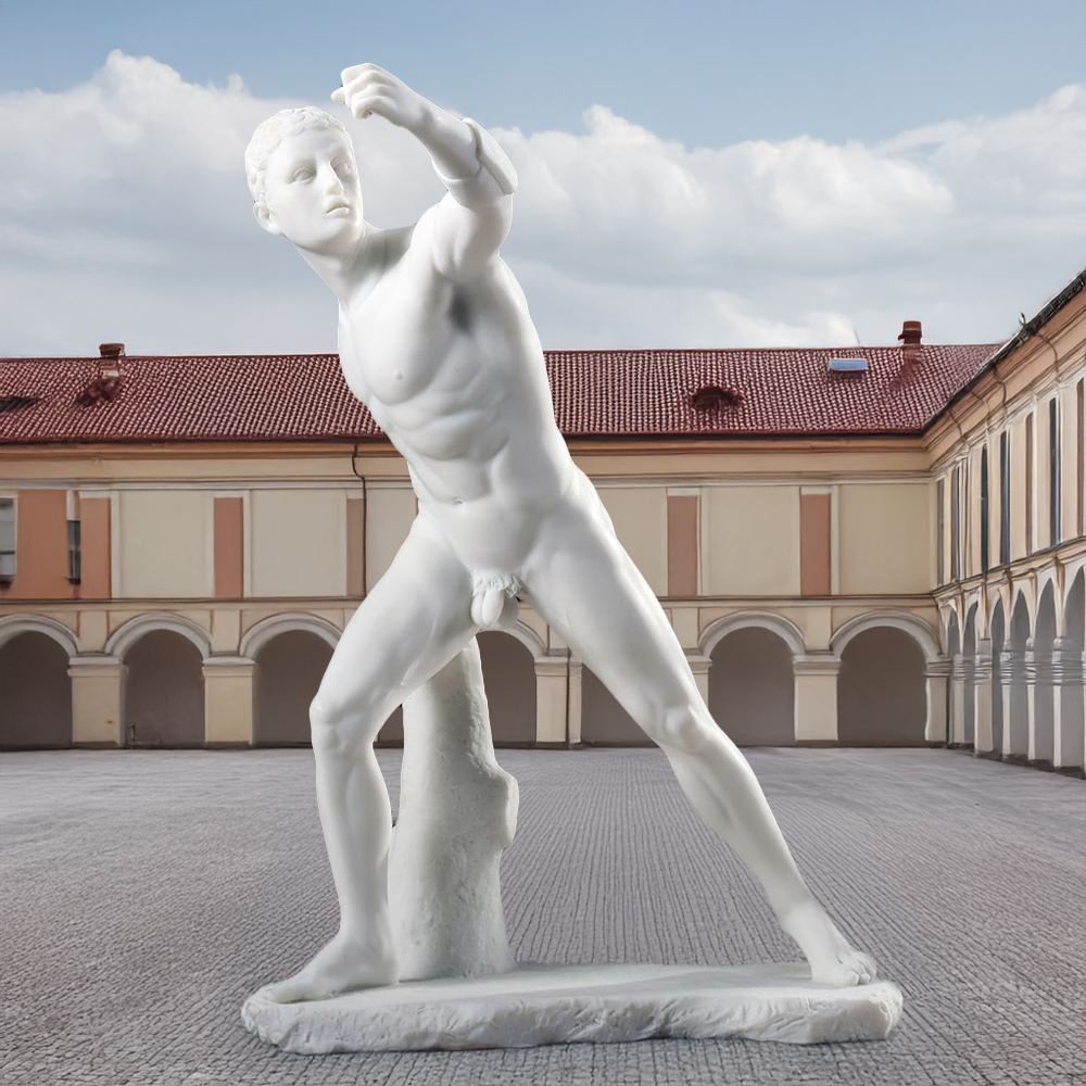 Borghese Gladiator marble statue outdoor
