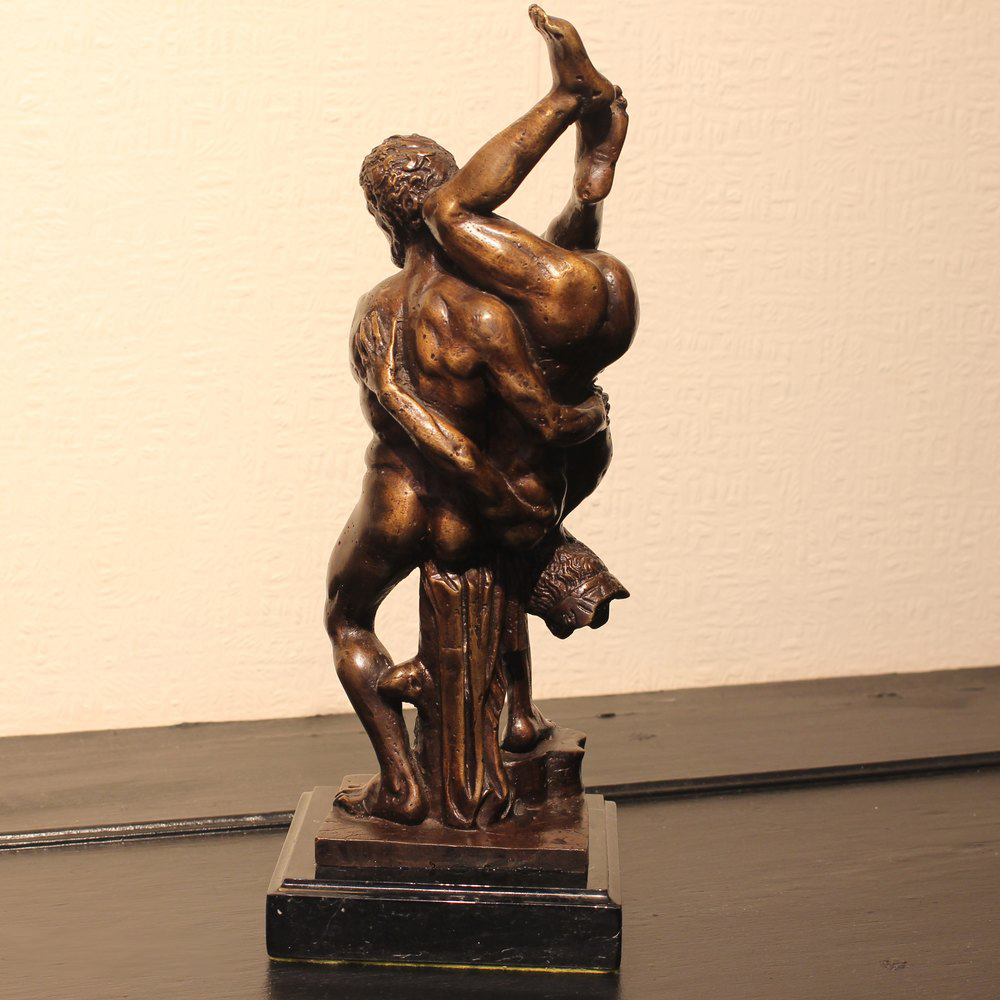 Bronze Hercules Diomedes wrestling sculpture