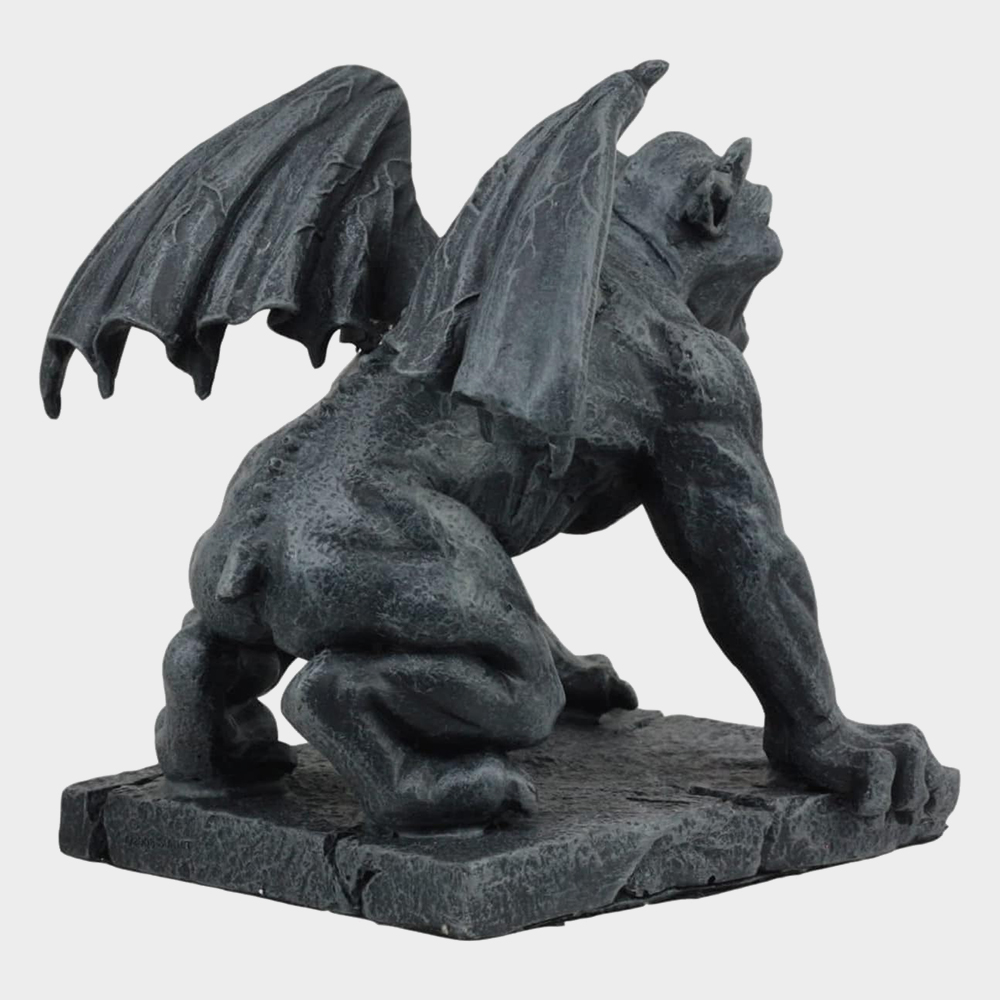 Bronze Scary Gargoyle Statues back view