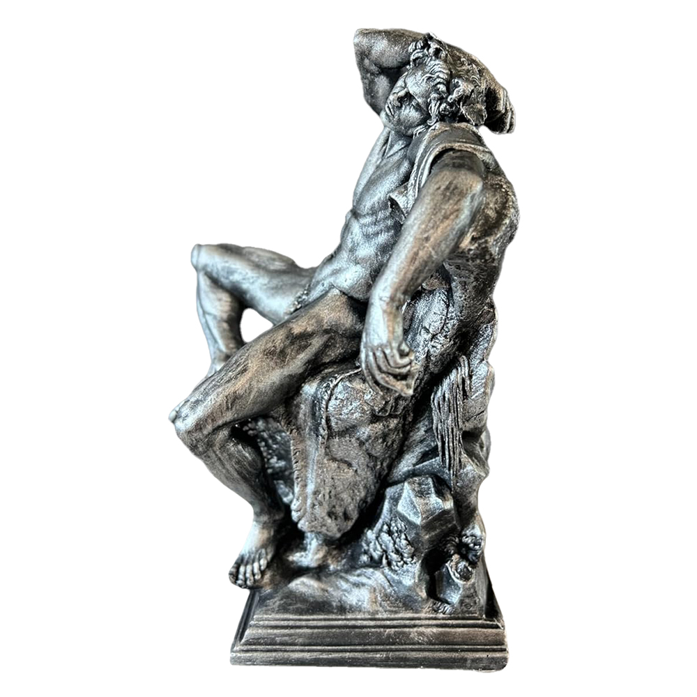 Bronze Sleeping Faun Sculpture side view
