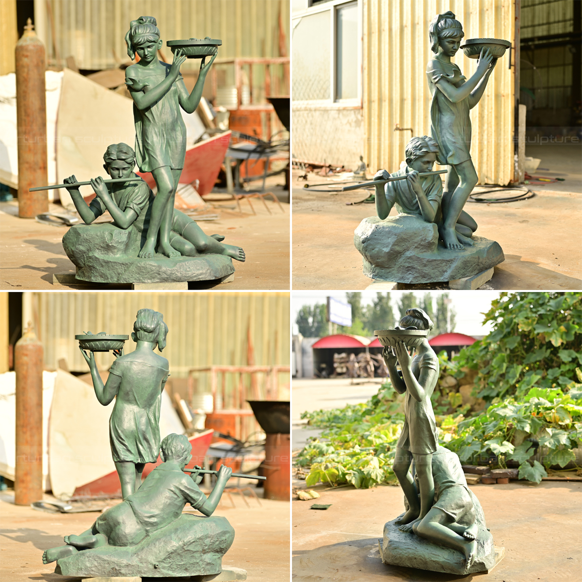 Completed bronze Secret Garden Fountain outdoor display