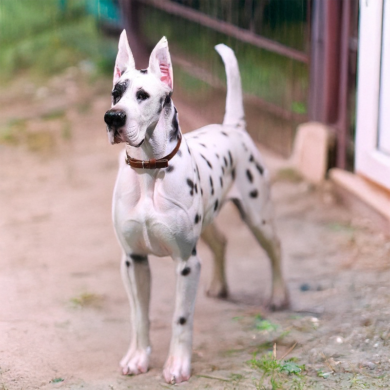 spotted Harlequin Great Dane Statues for front porch