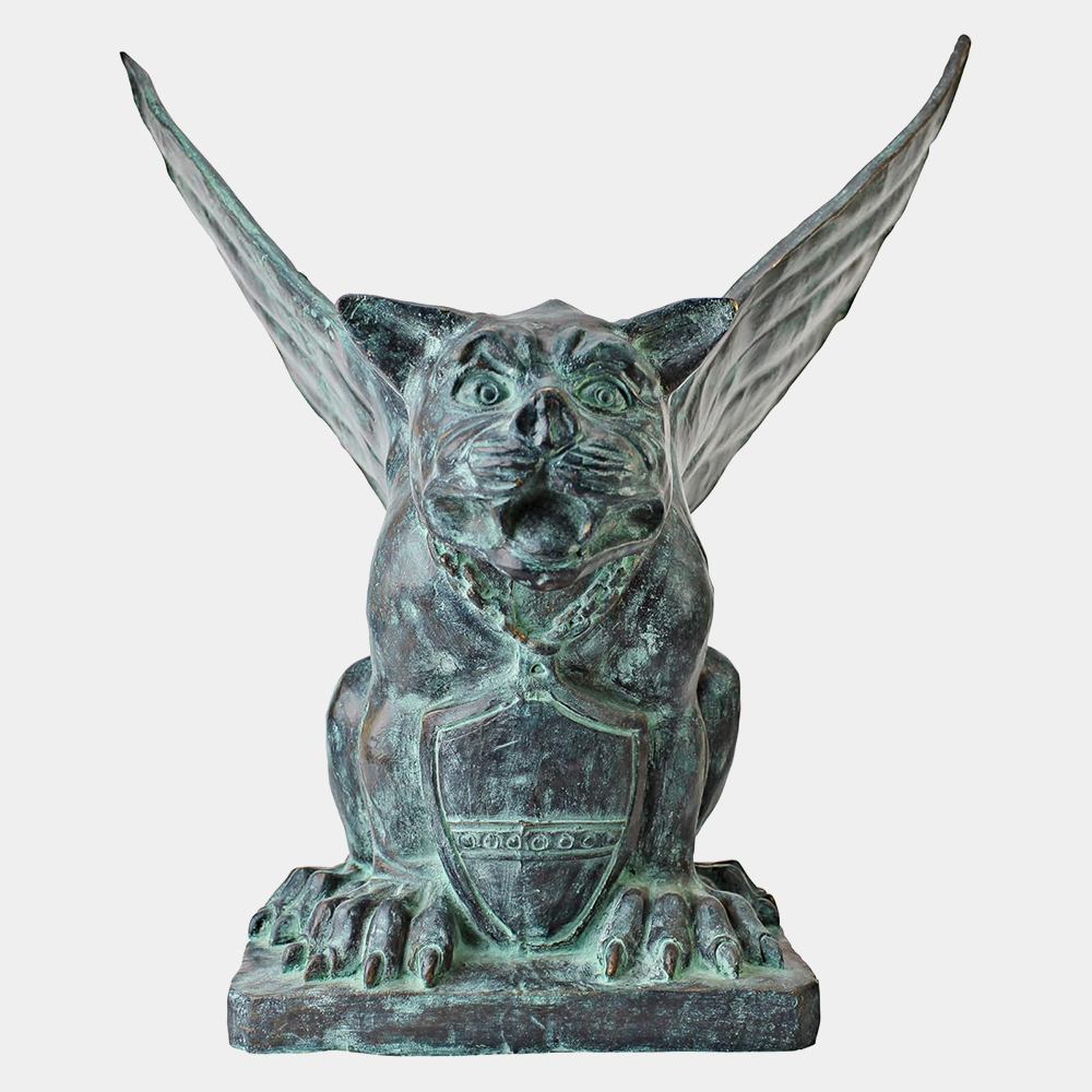 Front view Bulldog Gargoyle bronze Statue
