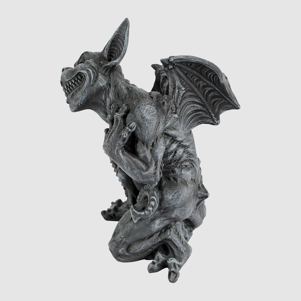 Gargoyle Yard resin Statue with grim grin