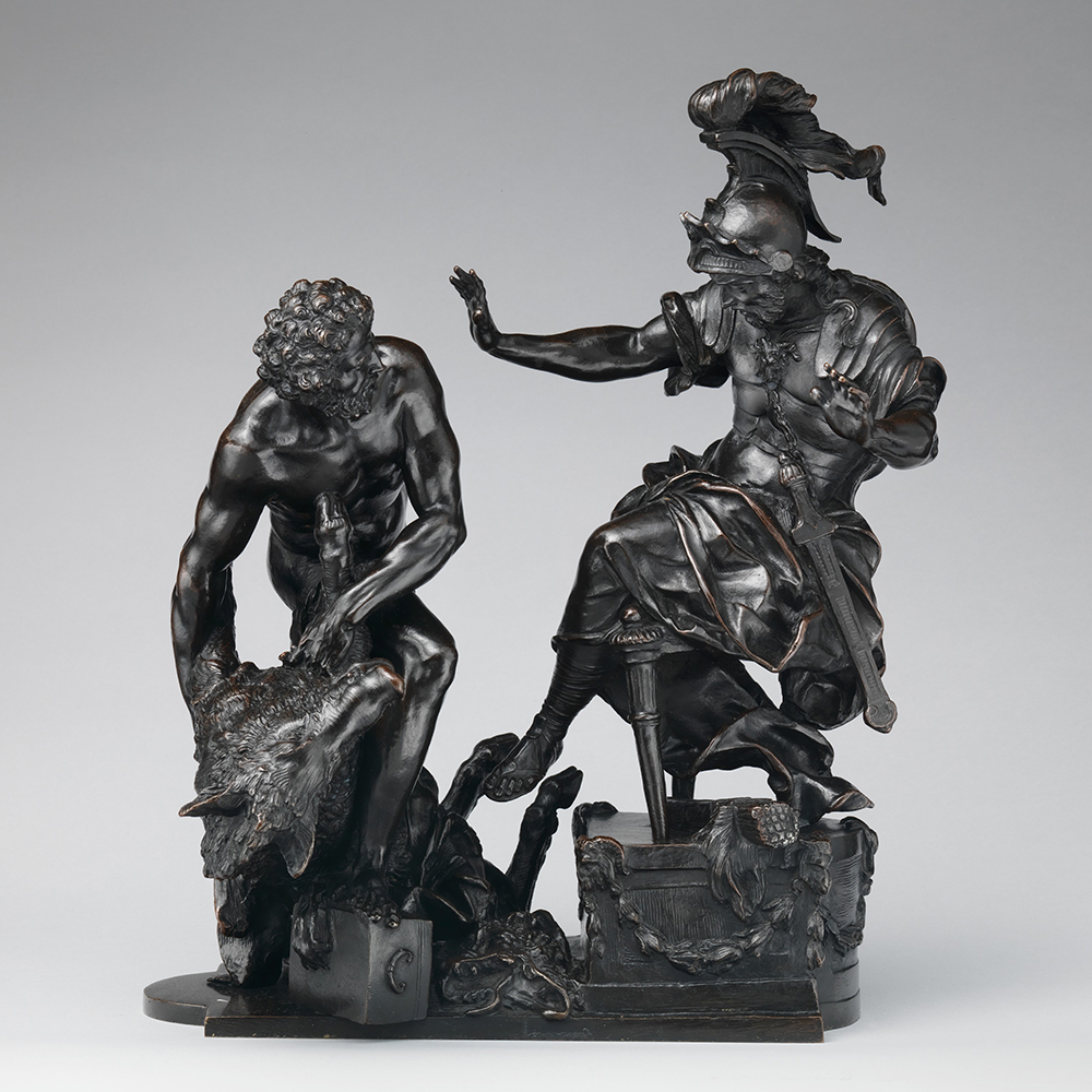 Greek Statue of Herakles Delivering Boar