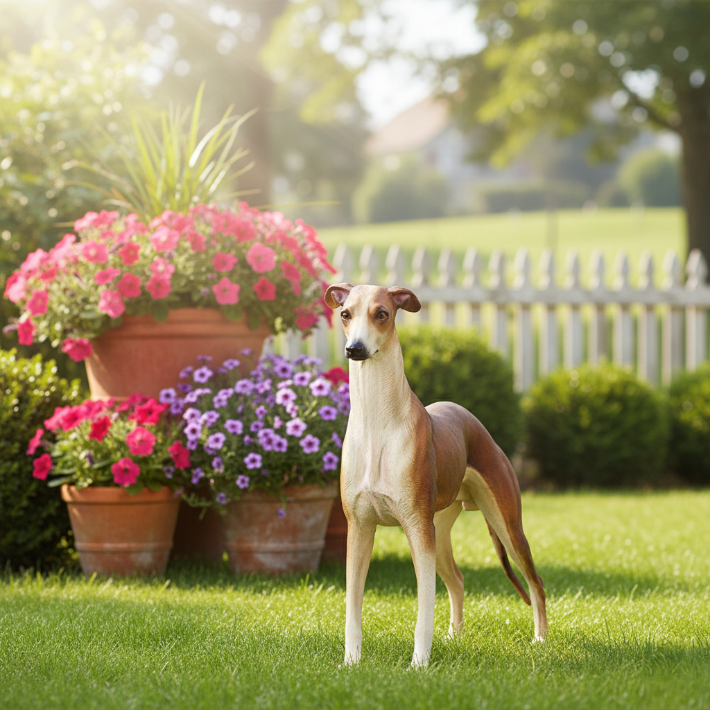 Greyhound Yard Statue standing on green grass