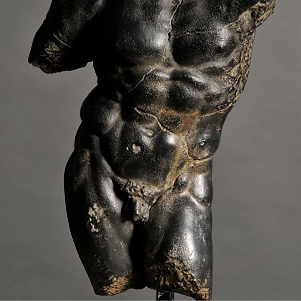 Hercules Torso Statue bronze detail