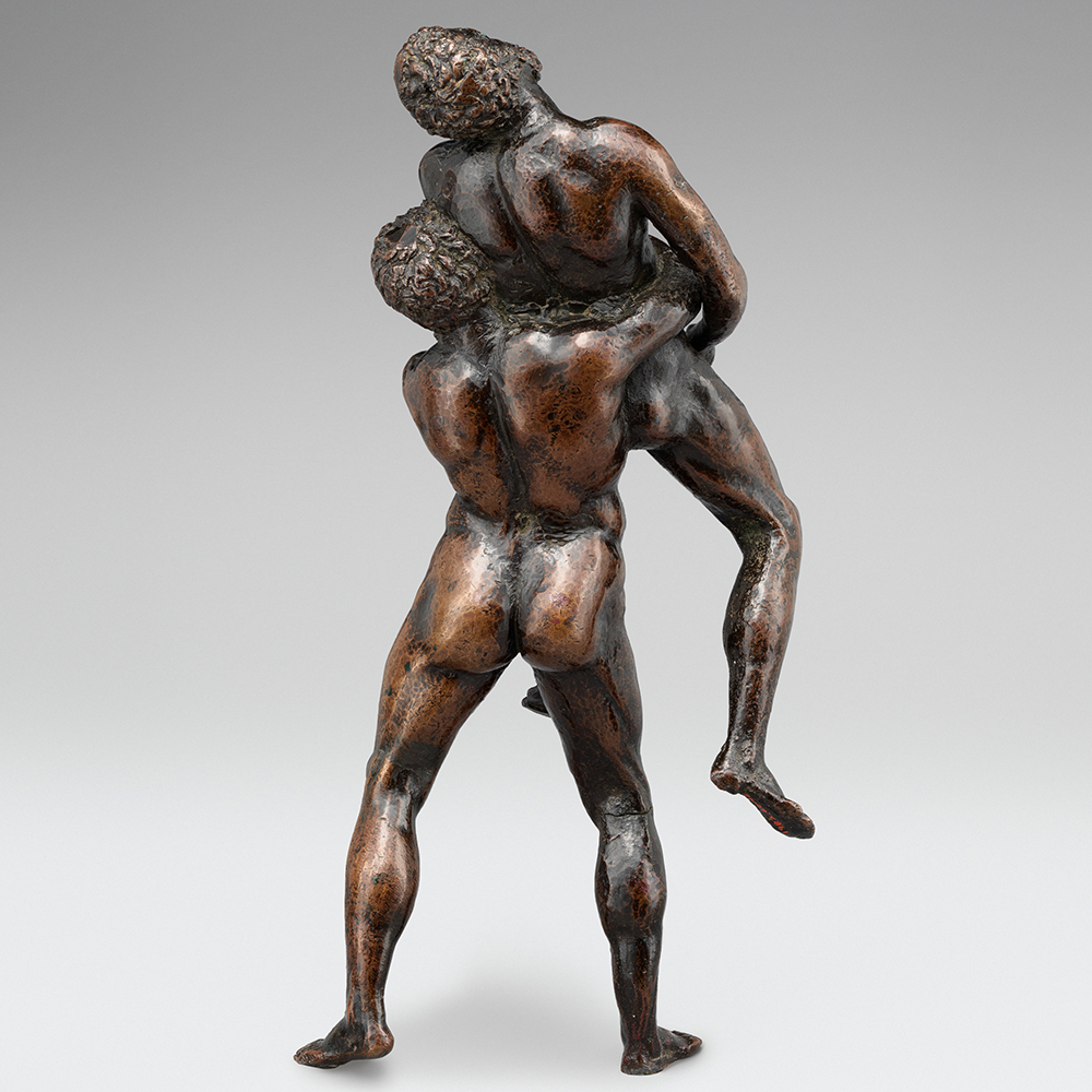 Hercules and Antaeus bronze sculpture back