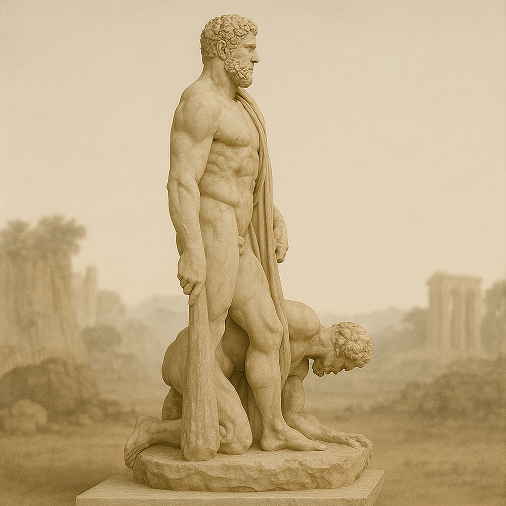 Hercules and Cacus Stone Statue