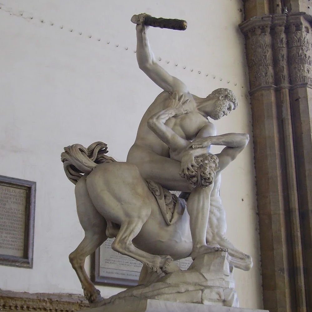 Hercules and Nessus marble statue Florence