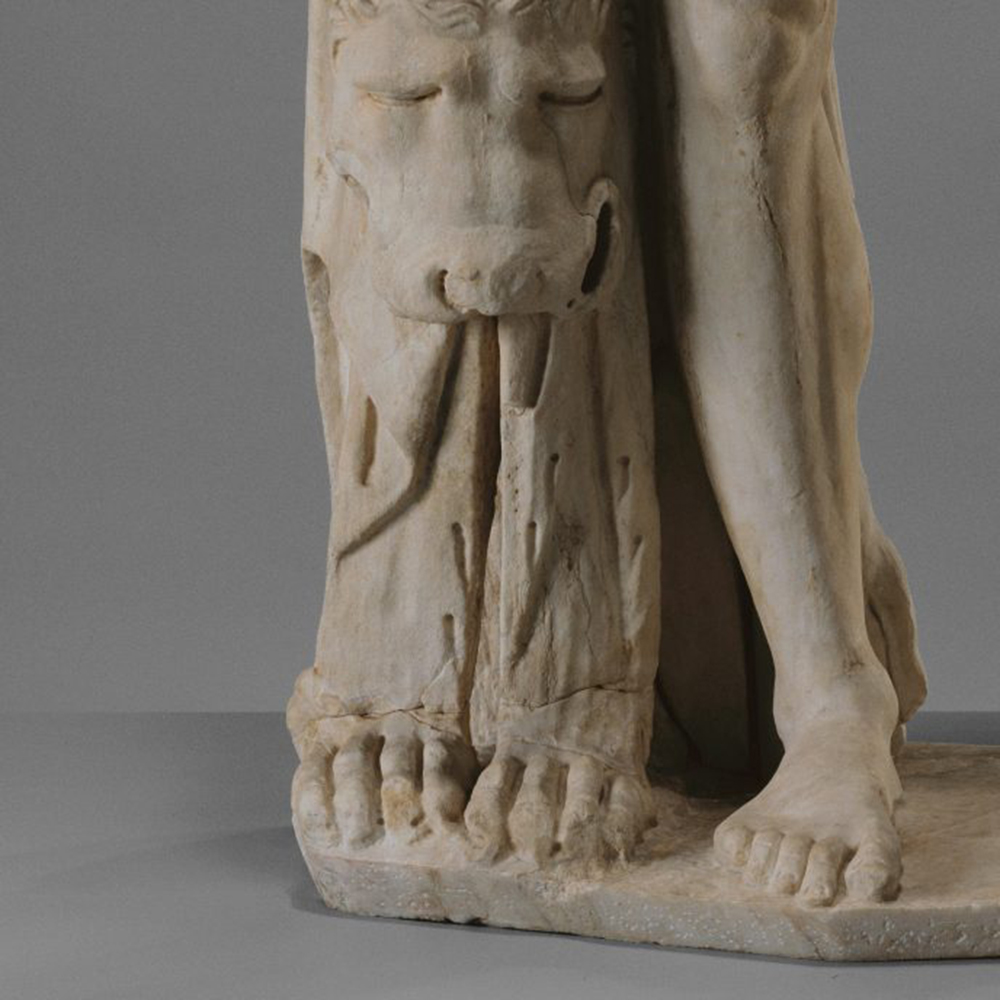 Lansdowne Herakles marble lion skin detail