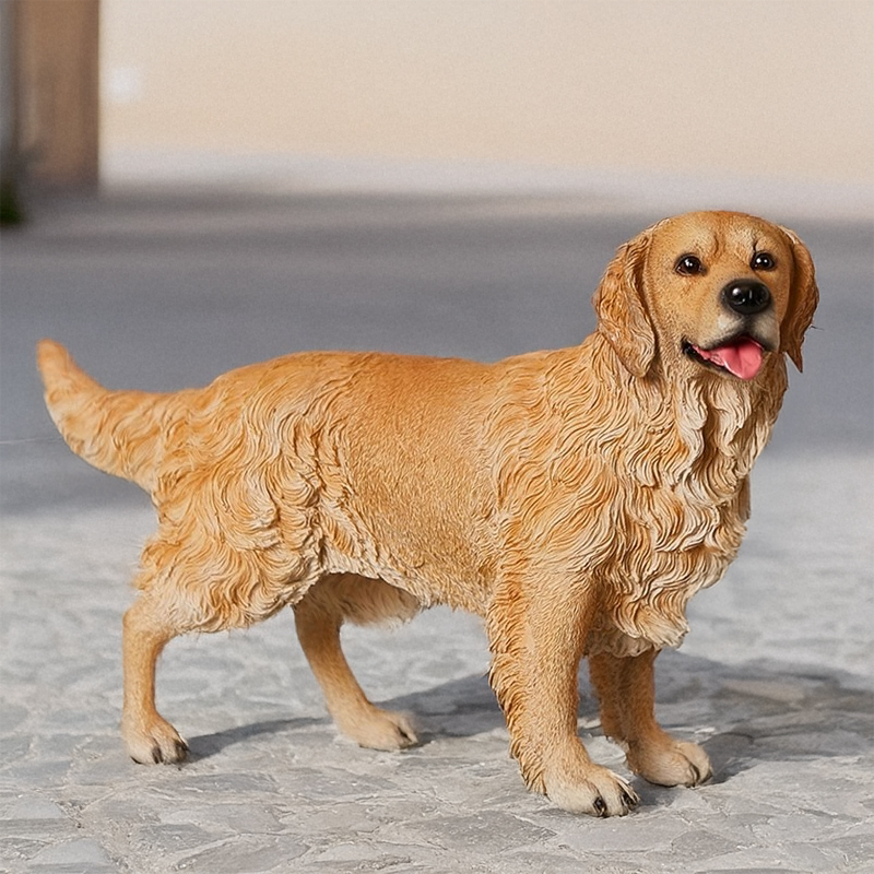 Life size standing golden retriever Dog Statue