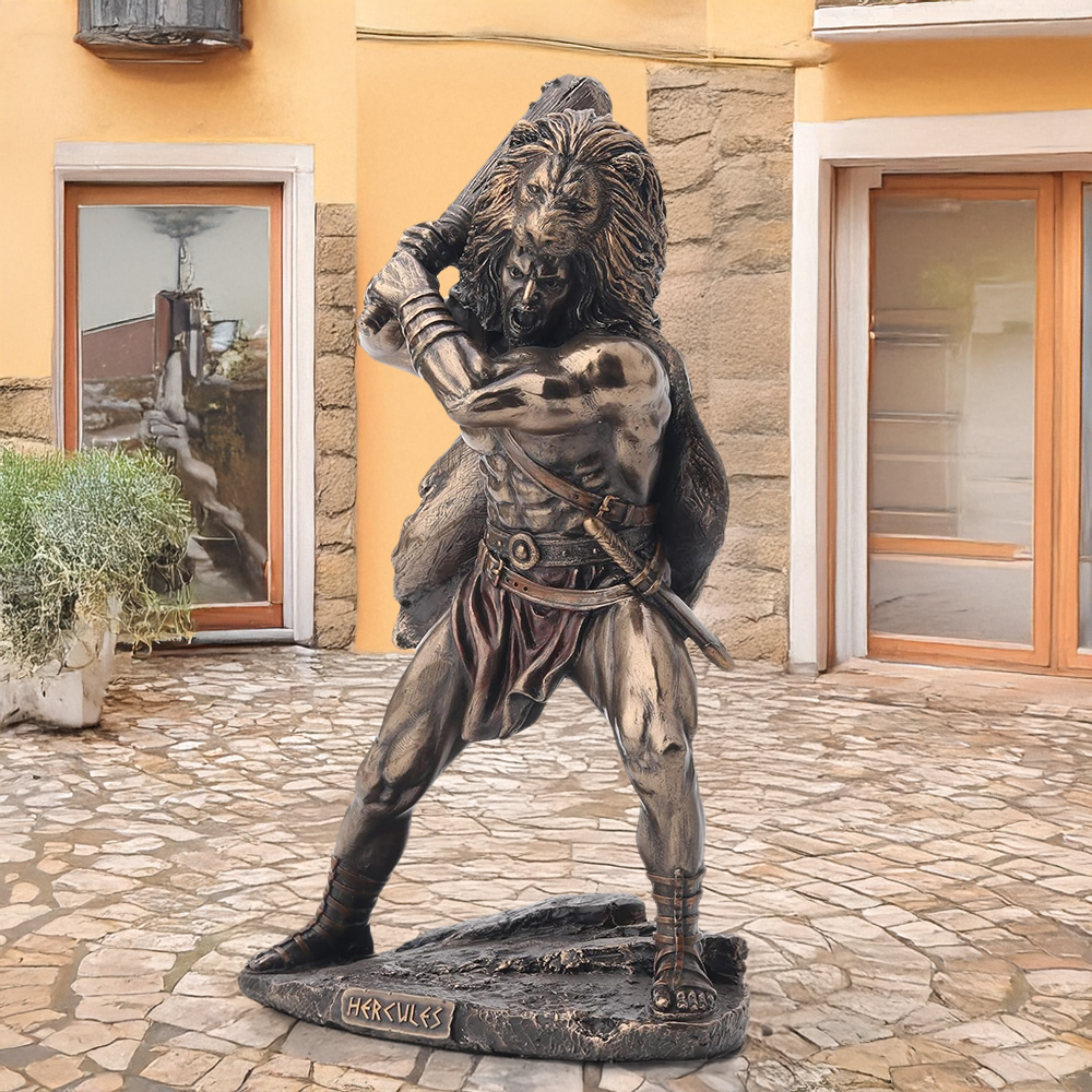Outdoor bronze Hercules Sculpture Lion statue display