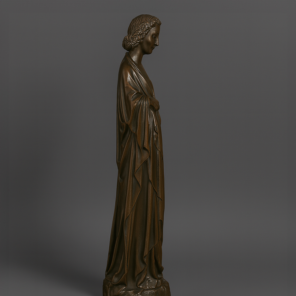 Side view of Medieval Figure Sculpture bronze